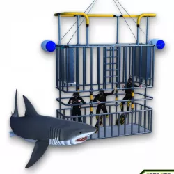 Scuba, Shark and Cage Dive CG 3d model