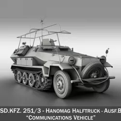 SD.KFZ 251/3 Ausf.B - Communications Vehicle 3d model