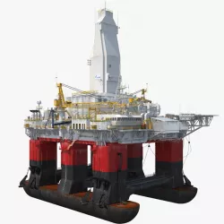 Semi Submersible Drilling Rig 3d model