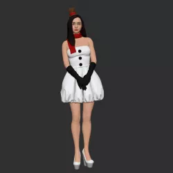 Snowman cute 3d model