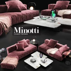 Sofa Minotti Lounge Freeman 3d model