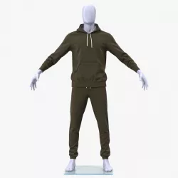 Sportswear Suit Lowered Hood on Mannequin 3d model