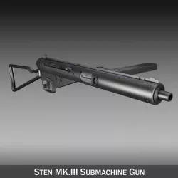 Sten MK.III Submachine Gun 3d model