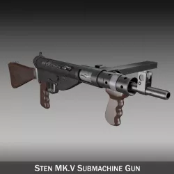 Sten MK.V Submachine Gun 3d model