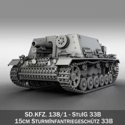 StuIG 33B - Self-propelled heavy Infantry Gun 3d model