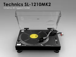 Technics SL-1210MK2 (rigged) 3d model