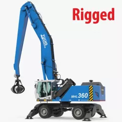 Terex Fuchs MHL360 Material Handler Rigged 3d model