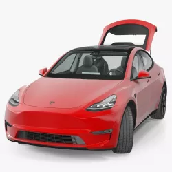 Tesla Model Y Red Rigged 3d model