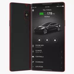 Tesla Phone Concept Red 3d model
