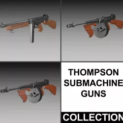 Thompson Submachine Gun - Collection 3d model