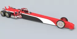 Twin-engined jet dragster 3d model