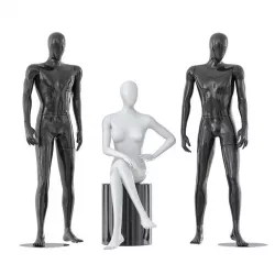 Two male and one female faceless mannequins 30 3d model