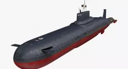 Typhoon Class Submarine Project 941 or Akula Rigged 3d model