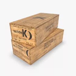 US K and C Rations wooden crate WWII 3d model