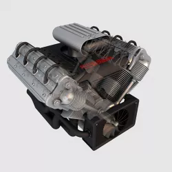 V8 engine 04 3d model