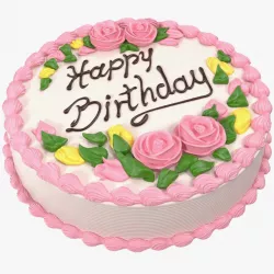 Vanilla Birthday Cake 3d model