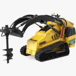 Vermeer S450TX Skid Steer with Auger Drill Dirty Rigged 3d model