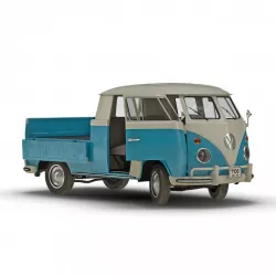 Volkswagen Type 2 Double Cab Pick Up Rigged Blue 2 3d model