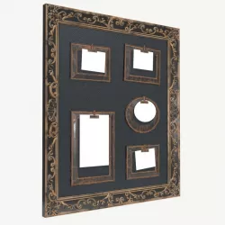 Wall frame decor with photo frames 3d model