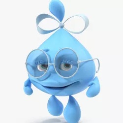 Water Droplet Cartoon Lady Character Rigged 3d model