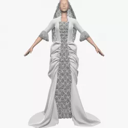 Wedding dress 011 3d model