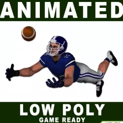 White American Football Player Real Time 3d model