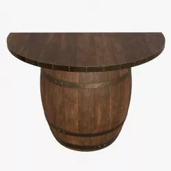 Wooden barrel console table 3d model
