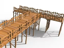Wooden Pier 3d model