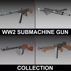 WW2 Submachine guns - Collection 3d model