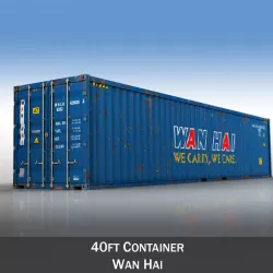 40ft Shipping Container - Wan Hai 3d model