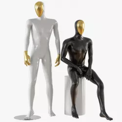 Abstract male mannequin gold face 23 3d model
