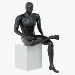Abstract male mannequin sitting 05 3d model