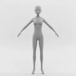 Anime Female Base Mesh 3d model