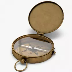 Antique Pocket Brass Compass 3d model