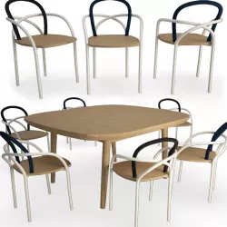 Arc Table and Chairs Unopiu 3d model