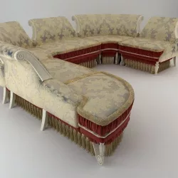 Baroque Antique Sofa 3d model