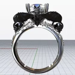 Bat Ring Halloween Cad Design