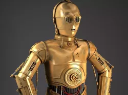 C3PO Star Wars Droid Robot Rigged for MAYA 3d model