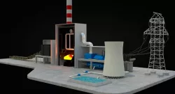 Coal Power Station Diagram 3d model
