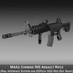 Colt M4A1 Sopmod EOTech552 3d model
