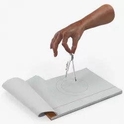 Compass Circle Drawing Hand Rigged 3d model