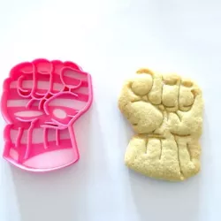 cookie cutter hulk fist cutting biscuits