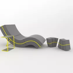 Curve Frame Sofa Set 3d model