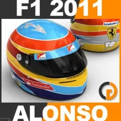 F1 2011 Fernando Alonso Helmet 3d model