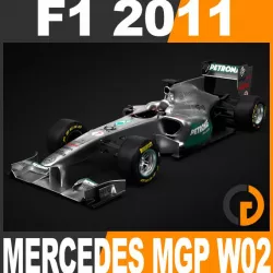 F1 2011 Mercedes MGP W02 - GP Petronas Team 3d model
