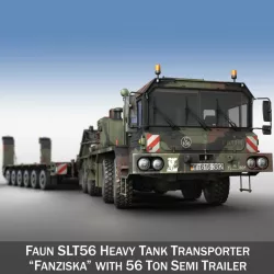 Faun STL-56 - Heavy Duty Tractor with 52 ton Semi-Trailer 3d model