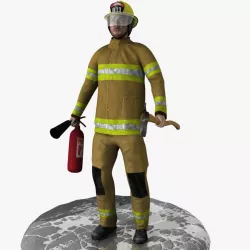 Firefighter Rigged 3d model