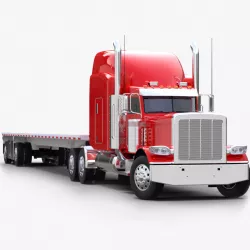 Flatbed Semi-trailer Truck V3 3d model