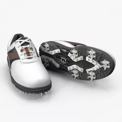 Footjoy Mens Contour White Golf Spikes Shoes 3d model