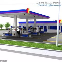 Gas station 3d model